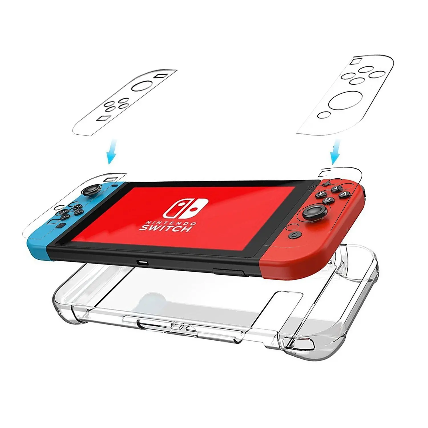 Hard Crystal Transparent Shell Case Dustproof Protection for Nintendo Switch Console