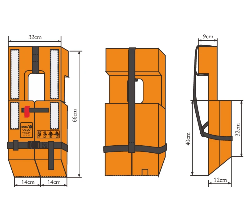 Manufacturer Lifejacket Buoyancy 150N Loss 5% 155CM 43KG Polyester PE Foam CCS EC SOLAS Life Jacket Vest HXY-A3