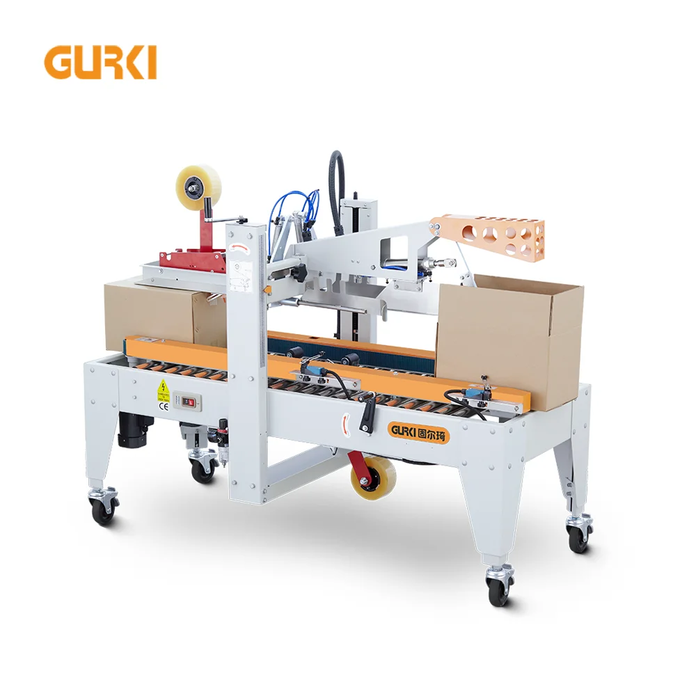 Hot Selling Professional Automatic Flaps Folding Carton Sealing Machine with Top and Bottom Tape Machine