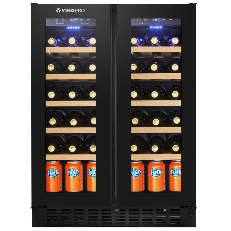 Vinopro изготовленный по индивидуальному заказу умный охладитель вина объемом 96 л с двойной зоной емкость 28 бутылок для домашнего использования