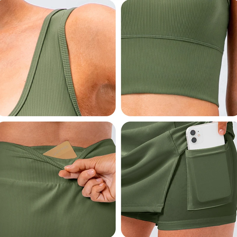 Женские теннисные платья, комплект из 2 предметов, платье для тенниса и фитнеса, мини-юбка, спортивный короткий жилет, баскетбольные бейсбольные комплекты, наряды