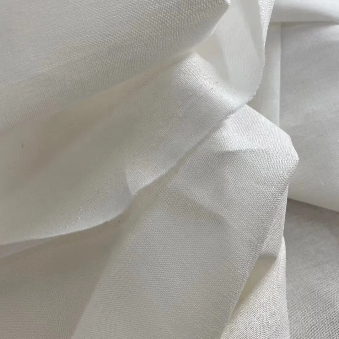 
30%Linen 70%Cotton Fabric, C12XLC11 with greige stock , customized dyed color & printed acceptable 