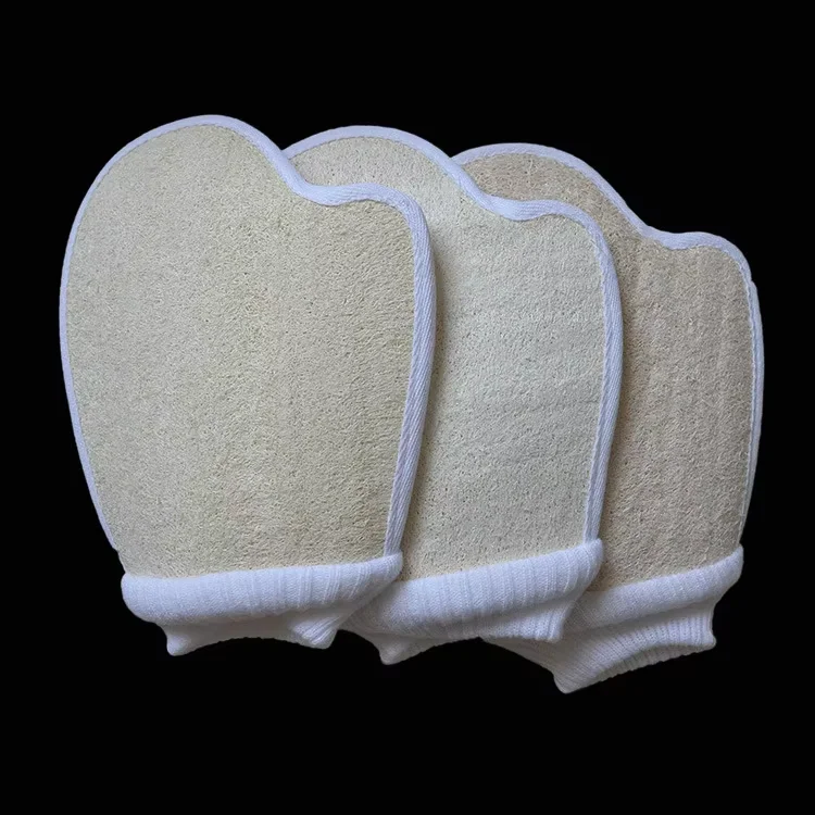 100% Natural Handmade Luffa Body Scrubber Double Side Eco-Friendly Loofah Bath Shower Sponge Glove for Daily Cleansing