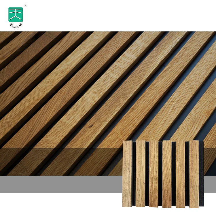 TianGe Public Place Wall And Ceiling Decorative Custom Akupanel Wooden Slat Acoustic Panels
