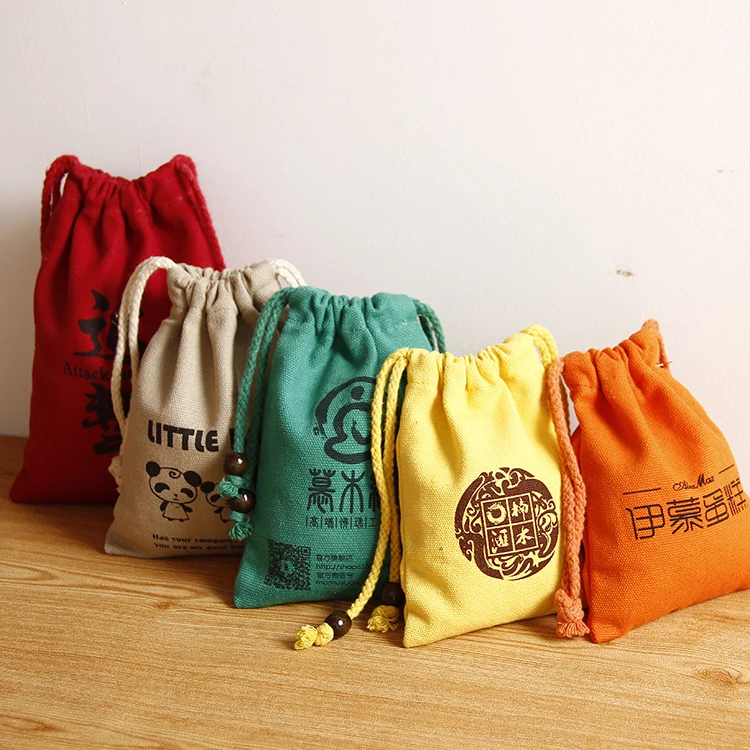 Wholesale Custom Cotton Dust bag For Handbag Printed Shoes Shopping Cotton Dust Drawstring Bag