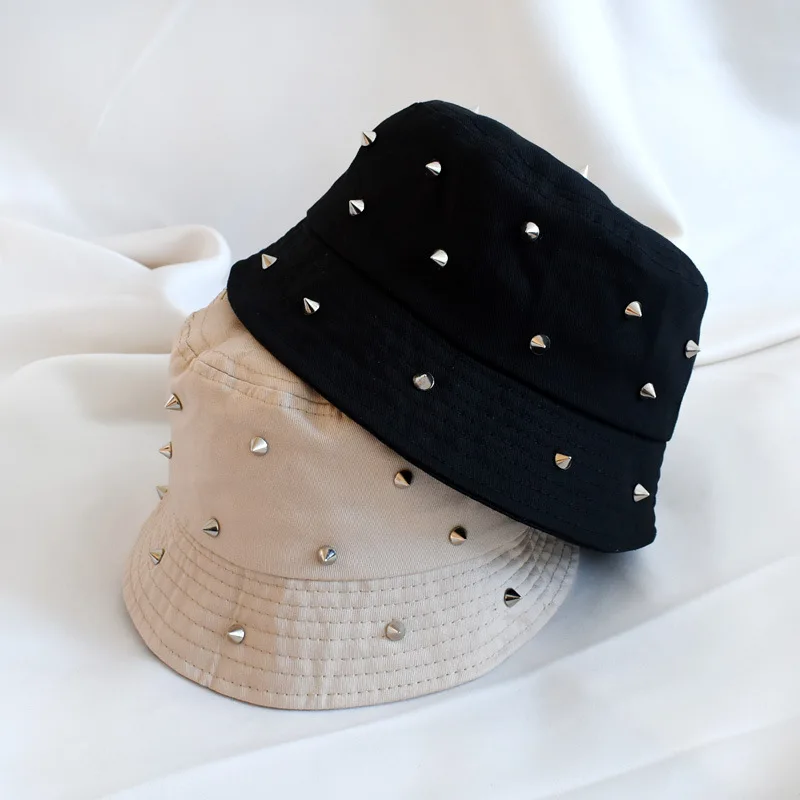 Amazon Bestsellers 2022 Trendy Hip Hop Style Bucket Hat Kids Visor Hat with Custom Logo with Rhinestones and Rivets