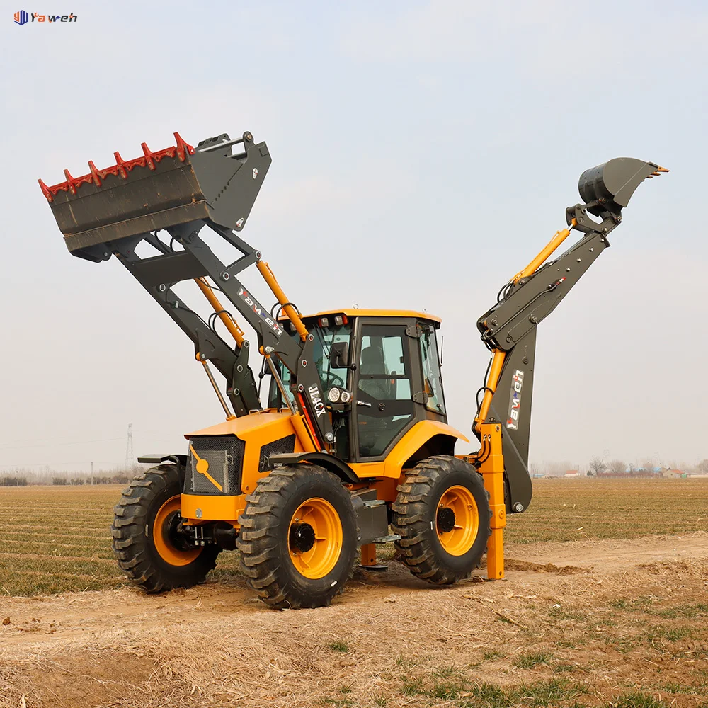 Yaweh 4CX  cheap JCB backhoe loader tractor with backhoe and front loader excavator 4 x 4 backhoe loader cheap price
