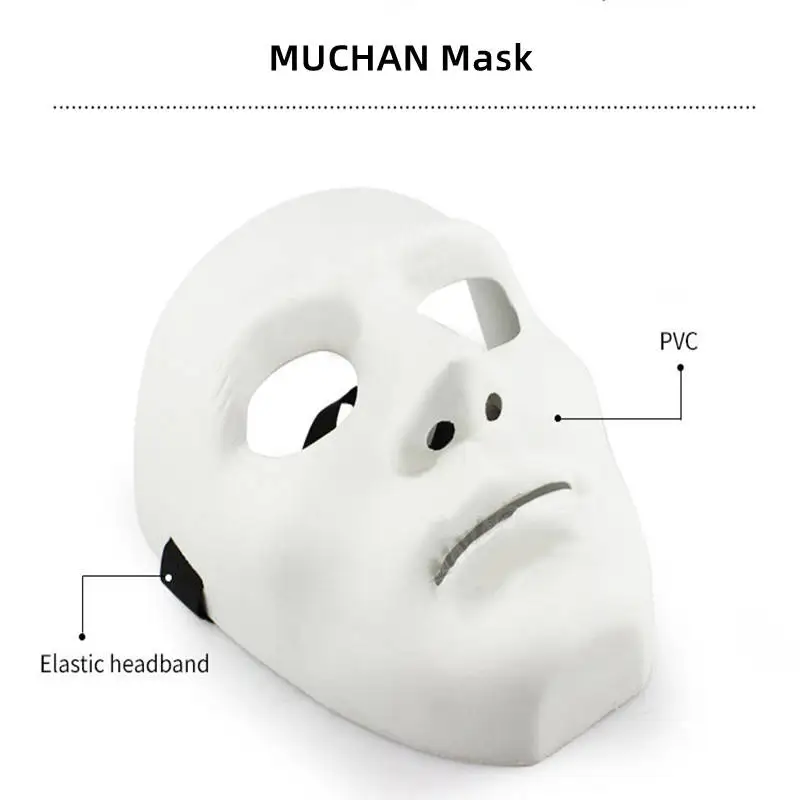 ZJFIT Halloween Masquerade Dancer Ghost Step Street Dance Mask Hip Hop White Ball Full Face Mask