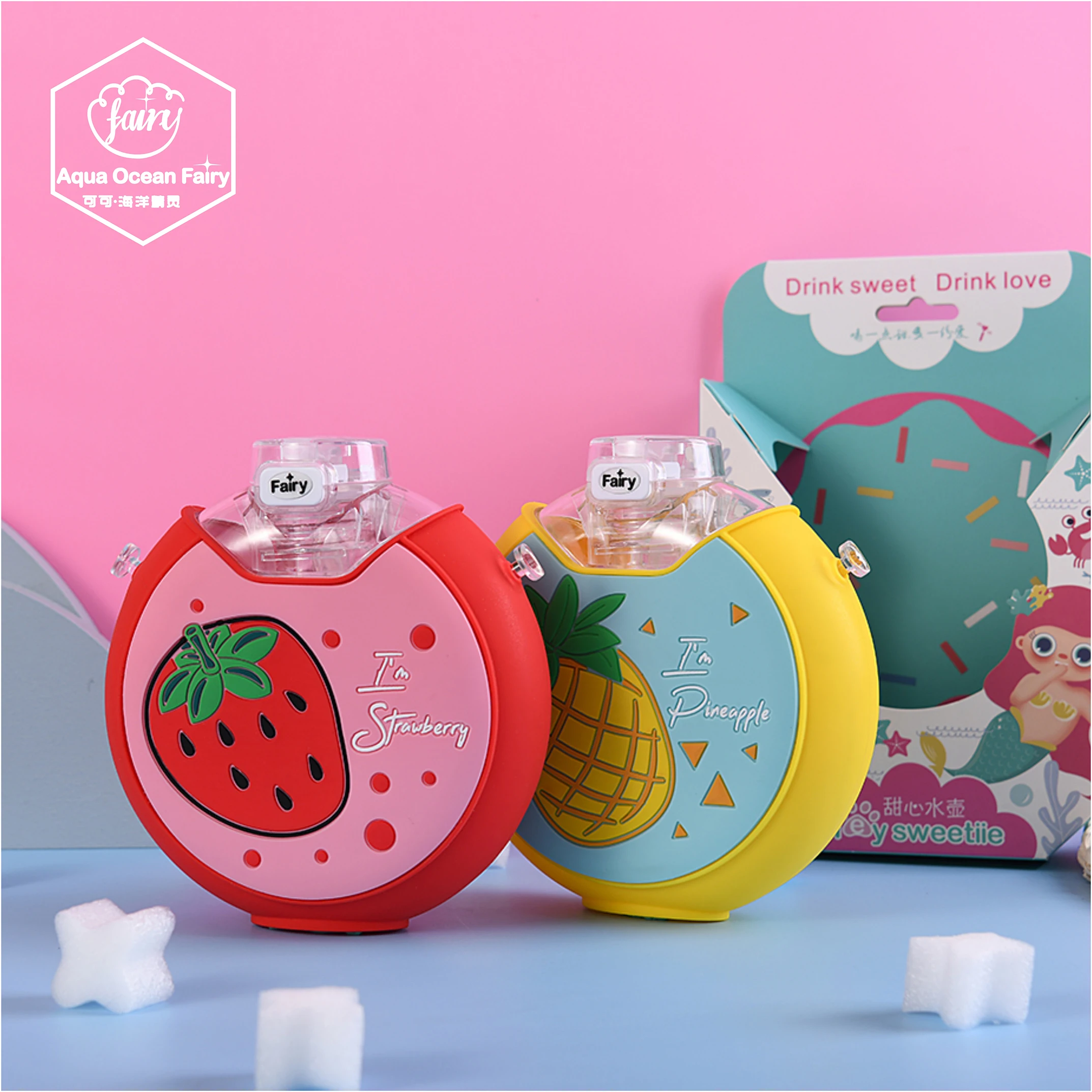 Summer Donuts Shaped Donut Shaped Water Bottle Fancy Plastic Water Bottles For Kids Children
