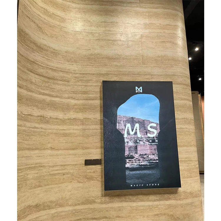 MCM Wholesale Price Linear Travertine Veneer Sheet Stone Panel For Interior Exterior Wall Cladding