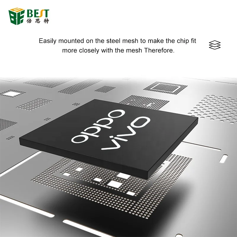 BESTOOL NEW Products 8 in 1 BGA IC Chip High Precision Steel Solder Soldering Reballing Stencil for Oppo Vivo Series Welding