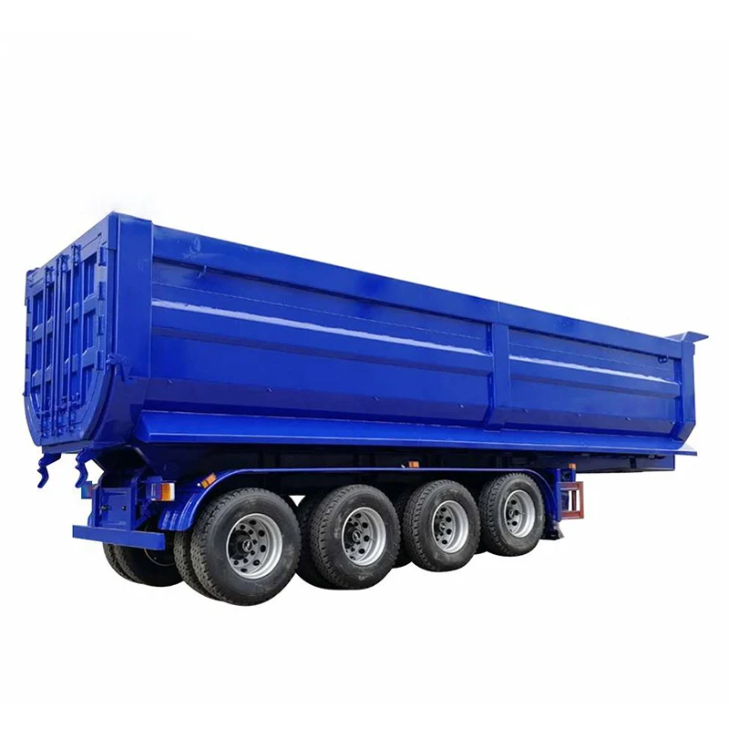 China Top 10 Quality 3 Axle 4 Axle 50-80t Hydraulic Cylinder Rear End Dump Semi Trailer