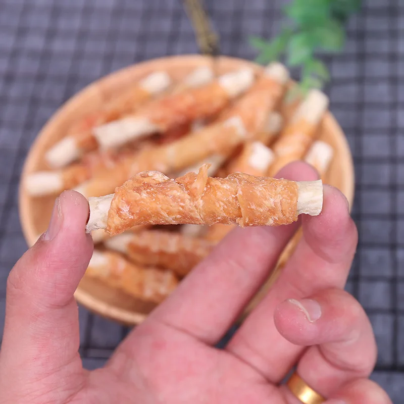 Pet dog snacks molar stick chicken around calcium stick bite resistant to remove bad breath dog food