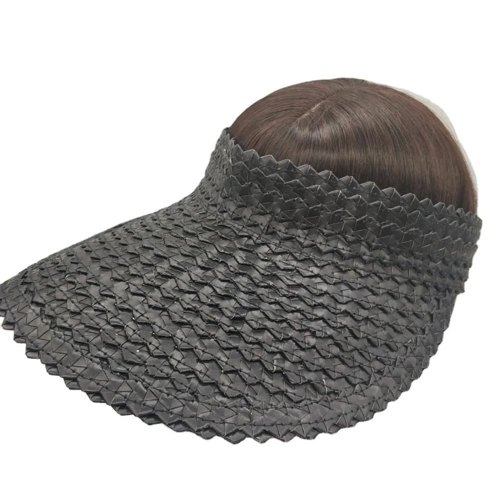 Crochet Hand Knitting Langya Straw Visor Sun Hat