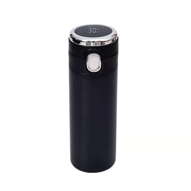 Custom Logo 420ml Bottle Double Wall 18/8 Stainless Steel Led Digital Temperature Display Thermos Smart Water Bottles