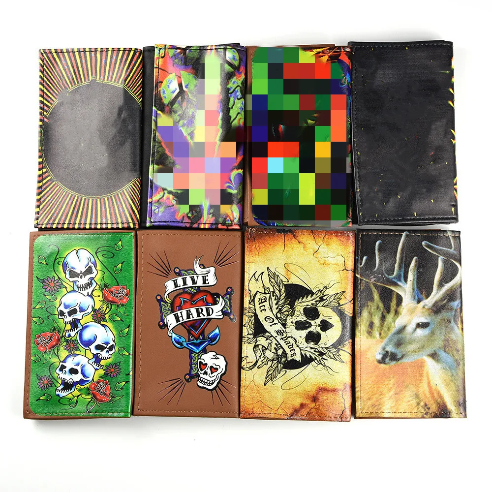 Wholesale Empty Leather Rolling Tobacco Bags Tobacco Pouch Wallet With Printings