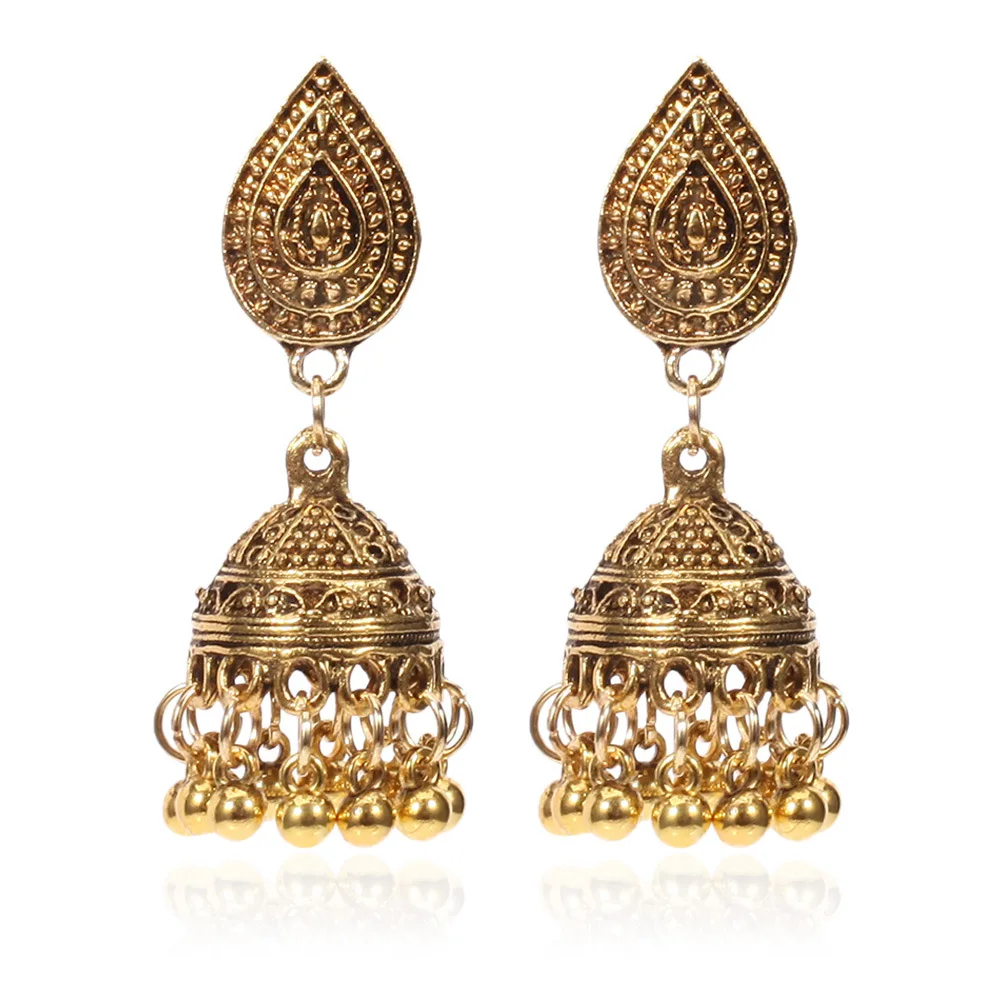 Wholesale Alloy Waterdrop Earring Silver Plated Jewelry Fashion  Indian Earrings jhumka  for Women