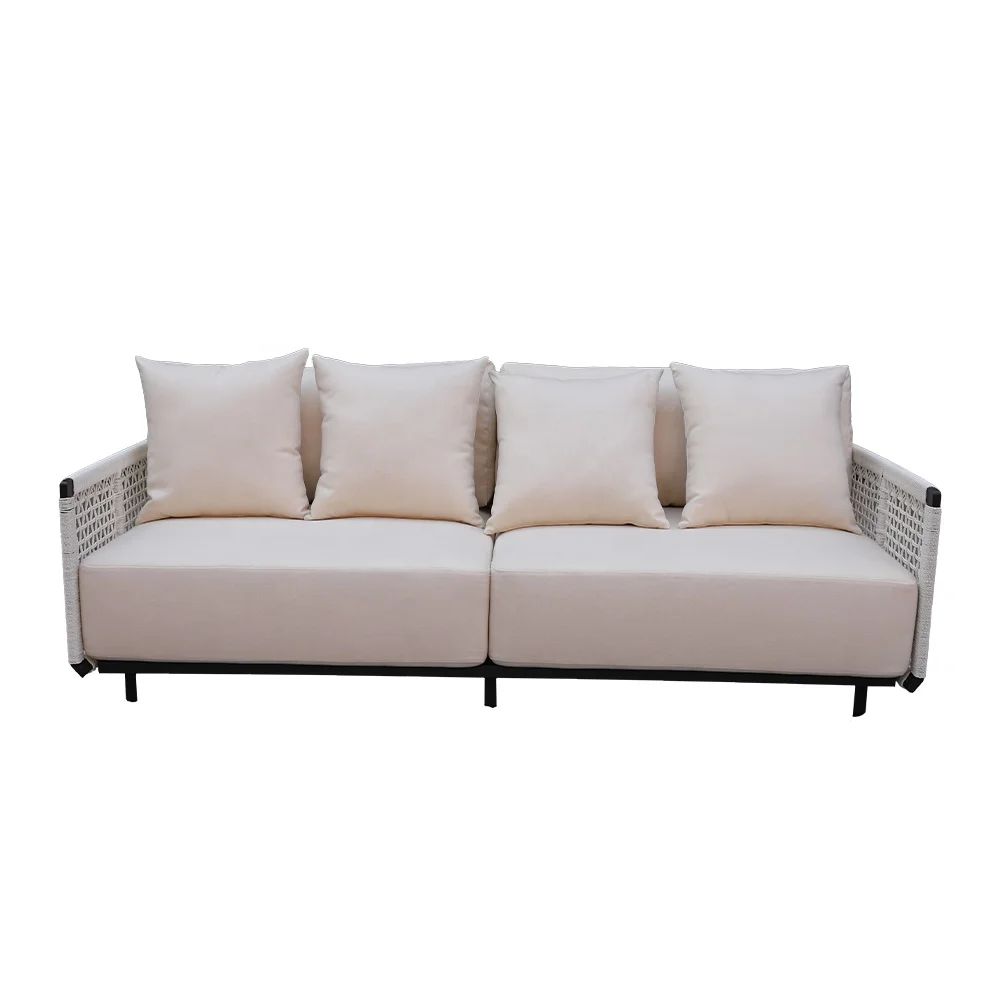 Modern Metal Patio Garden Set 1 Pieces Outdoor Furniture Leisure Lounge Waterproof Garden Sofa,Aluminum Frame Garden Sof