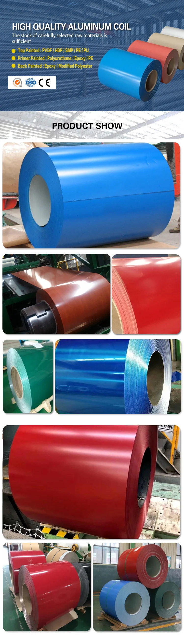 manufacturer pre painted polysurlyn prepainted color coated aluminum coil