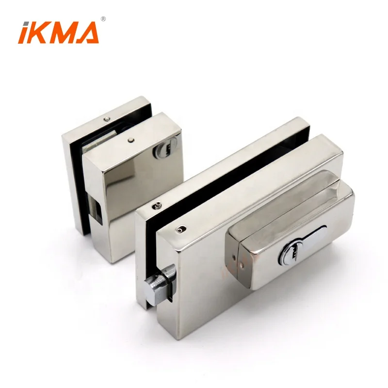 Hot sales commercial tempered glass door square central double lock