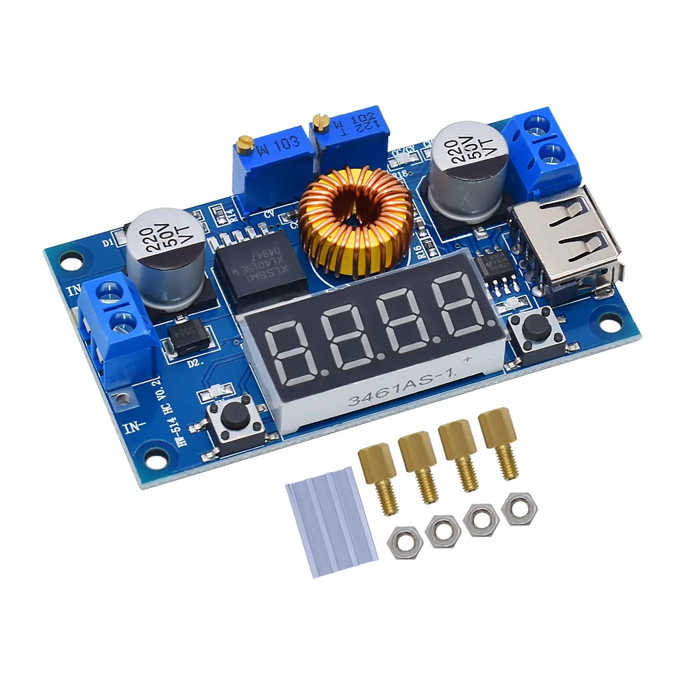 DC-DC 5A Digital LED Drive lithium Battery Charger Module CCCV USB Step Down Buck Converter With Voltmeter Ammeter