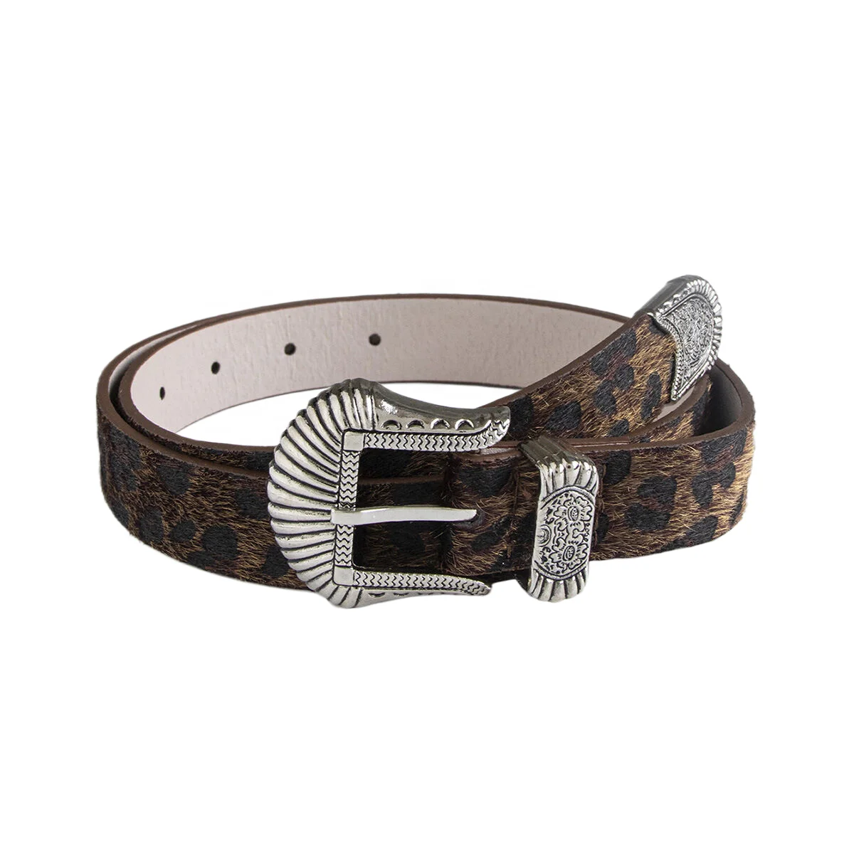 belts leather pu western cow boy belts in faux fur with 3 set metal buckles casual jeans belts unisex