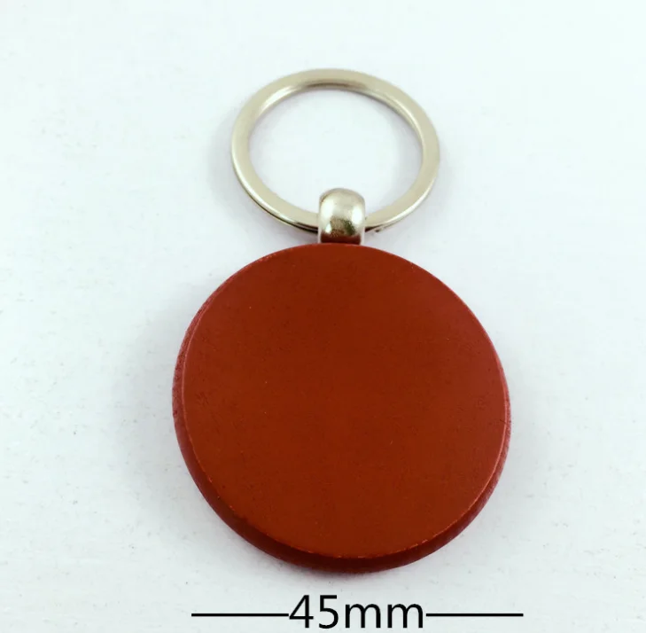 Imitated mahogany red wood keychains heart shaped round circle keychains,plain wooden keyring custom logo real esate promote