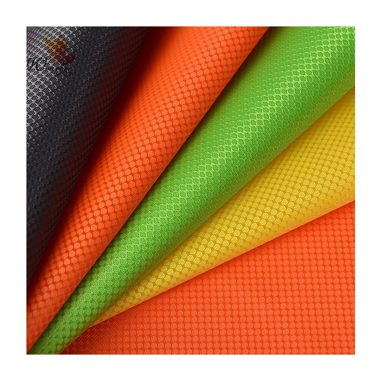 300D Polyester Shiny Diamond Plaid Dobby Waterproof Oxford PU Coated Fabric For Computer Bag and Backpack