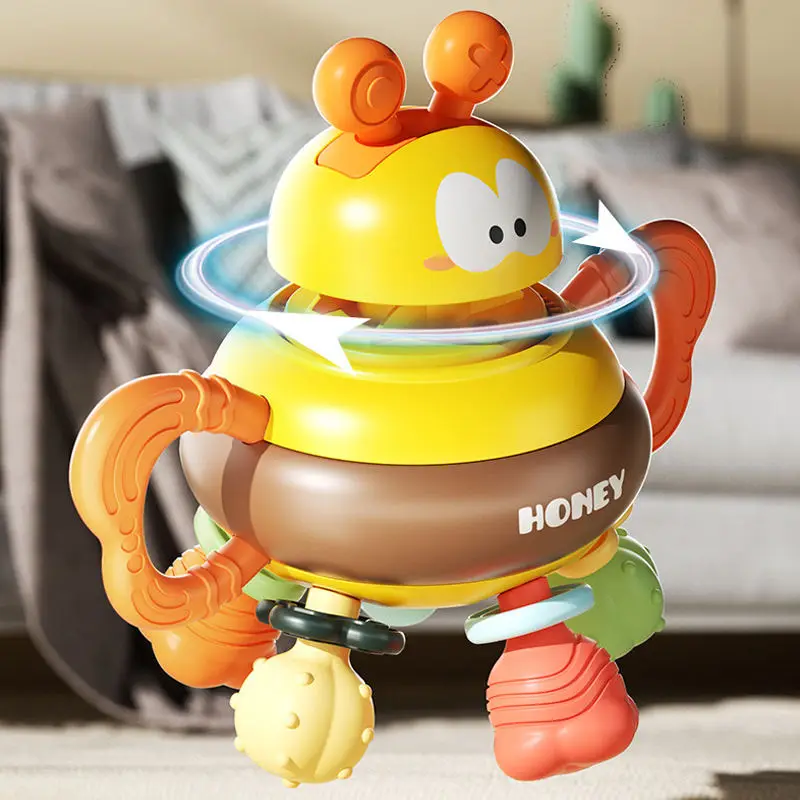 Montessori Baby 3 in 1 Activity Soft Rubber Bee Hand Catch Ball game Kids Teether Rattle Sensory Ball Toys jouets enfants