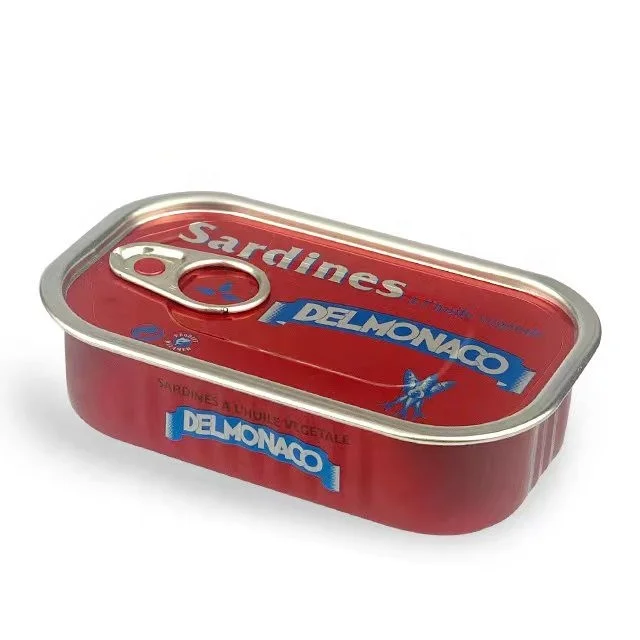 custom printed 2PC tinplate Empty Food Tin Can for Sardine Fish Canning