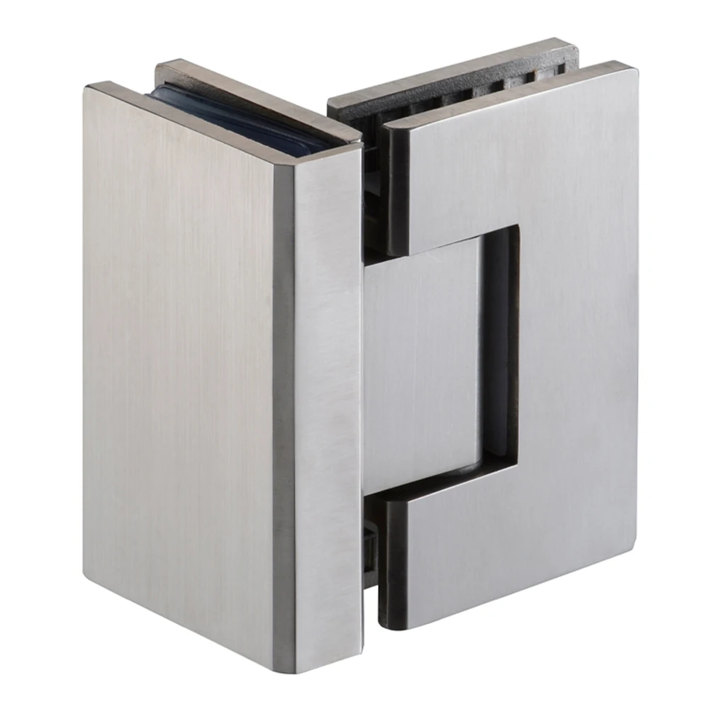 90 Degree Satin Brass Bathroom Shower Glass Door Adjustable Wall To Glass Hinge