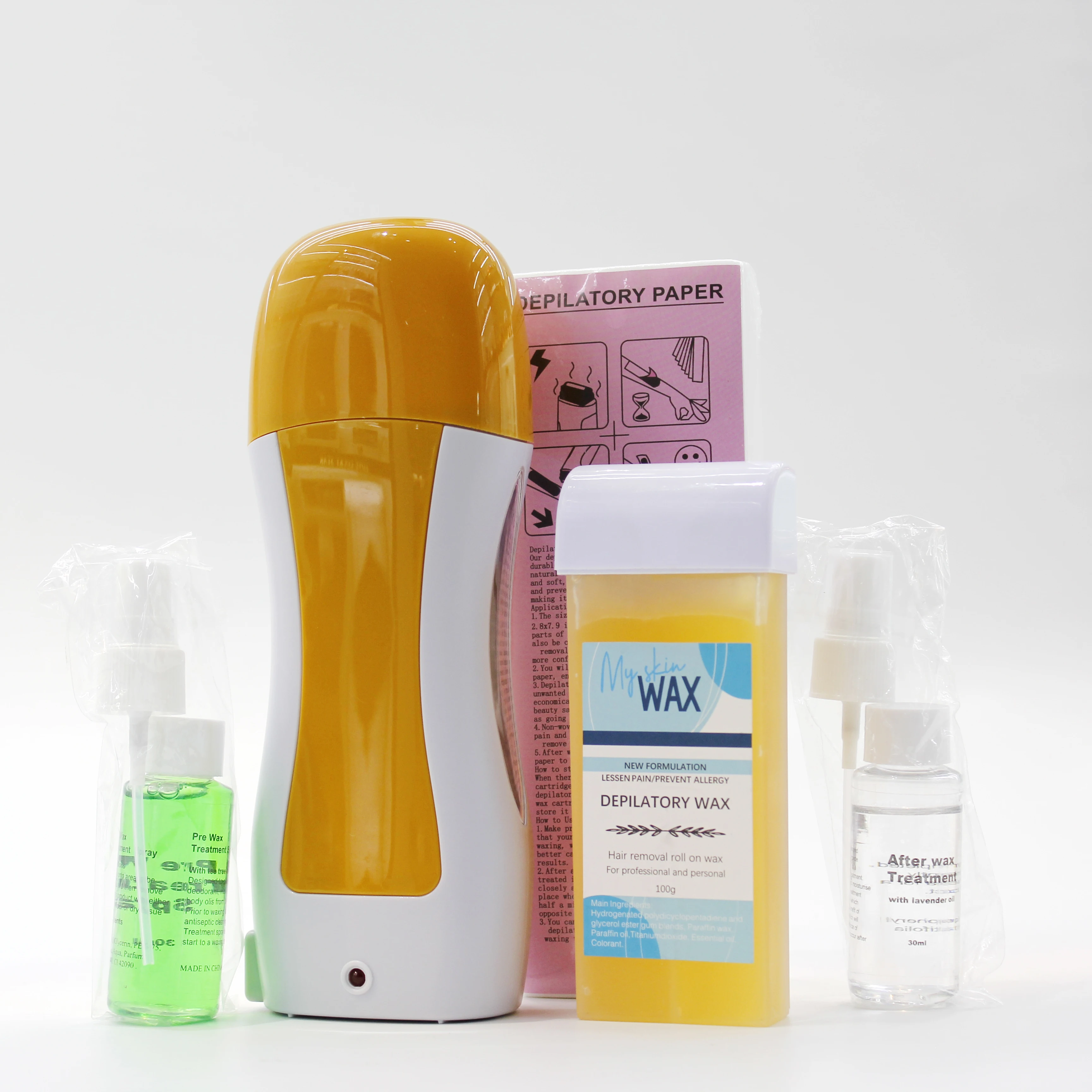 Roll on Wax, Roll-on Depilatory Wax Heater, Wax Roller Machine Wax Cartridge Heater Women Hair Accessories Kit Waxjet Kit