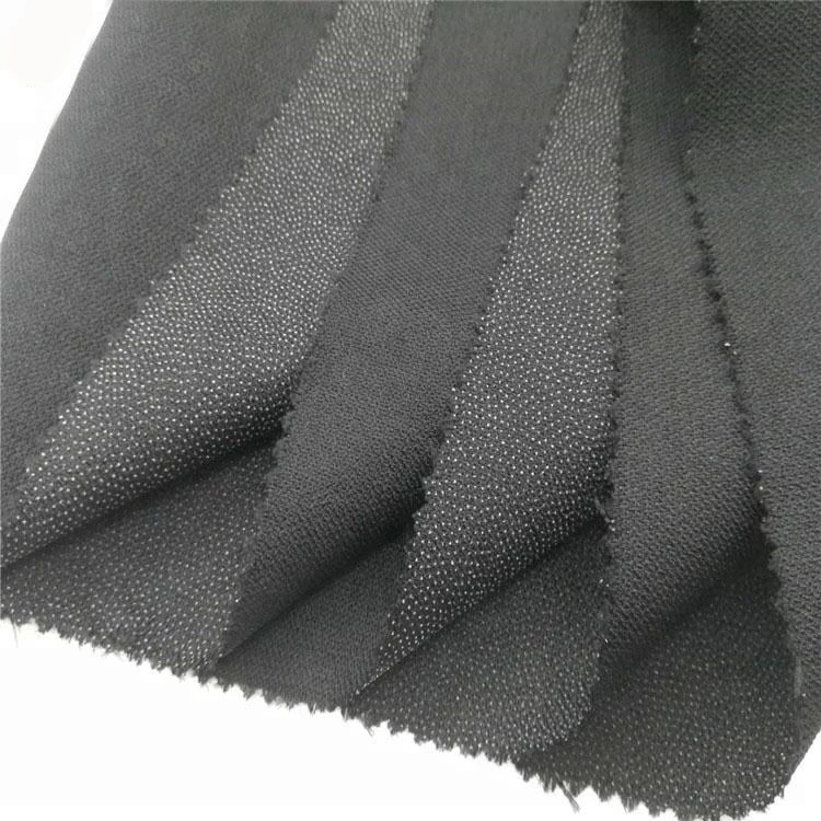 Custom Eco-friendly Gum Stay Polyester Plain Twill Weave Woven Chemical Bond Adhesive Fusible fuse Interlining Fabric
