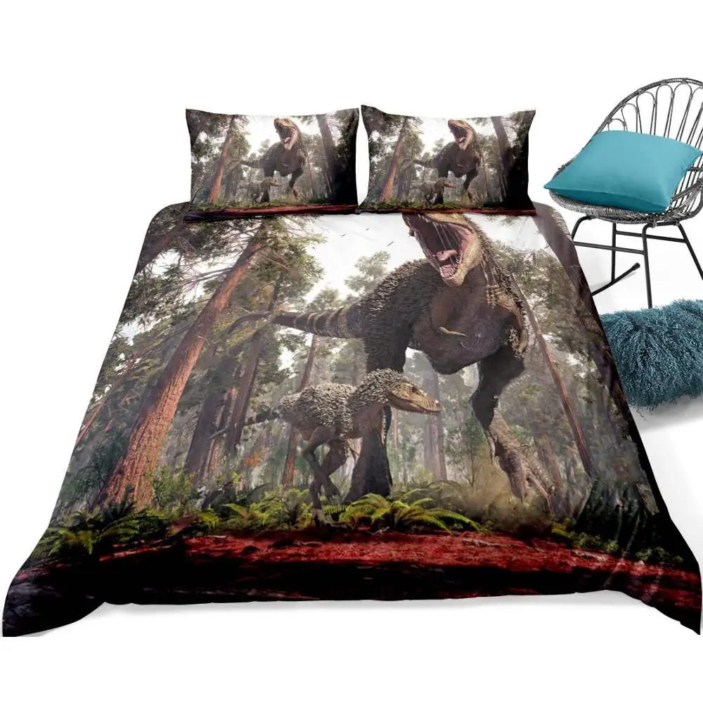 
Custom Digital Printed Anime Bed Sack Set 3D Original Dinosaur Cartoon Bedding Set Luxury Duvet Cover and Pillowcases 