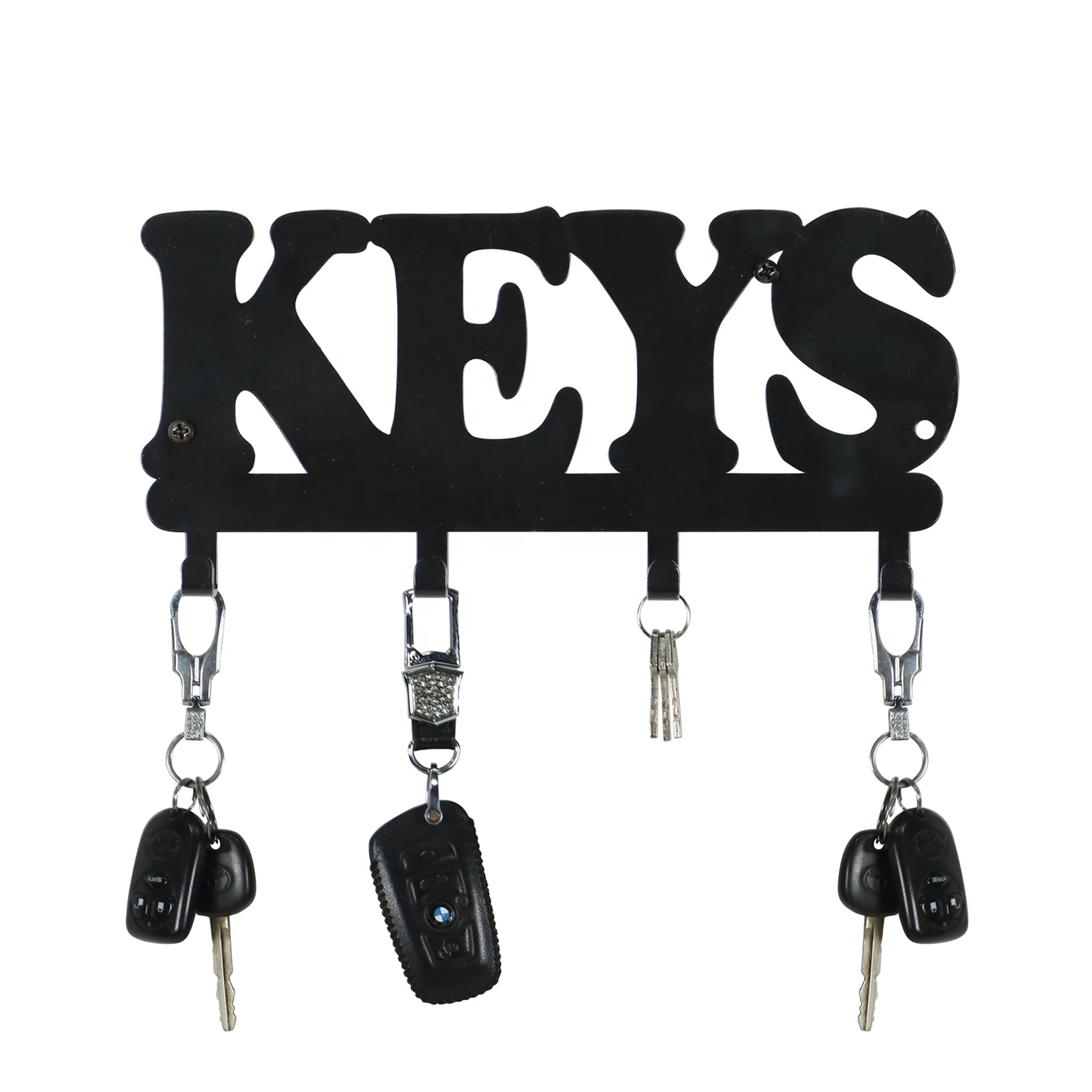 Wall Key Holder Wall Mounted Key Ring Hooks Metal Hanging Key Rack for Wall Decorative
