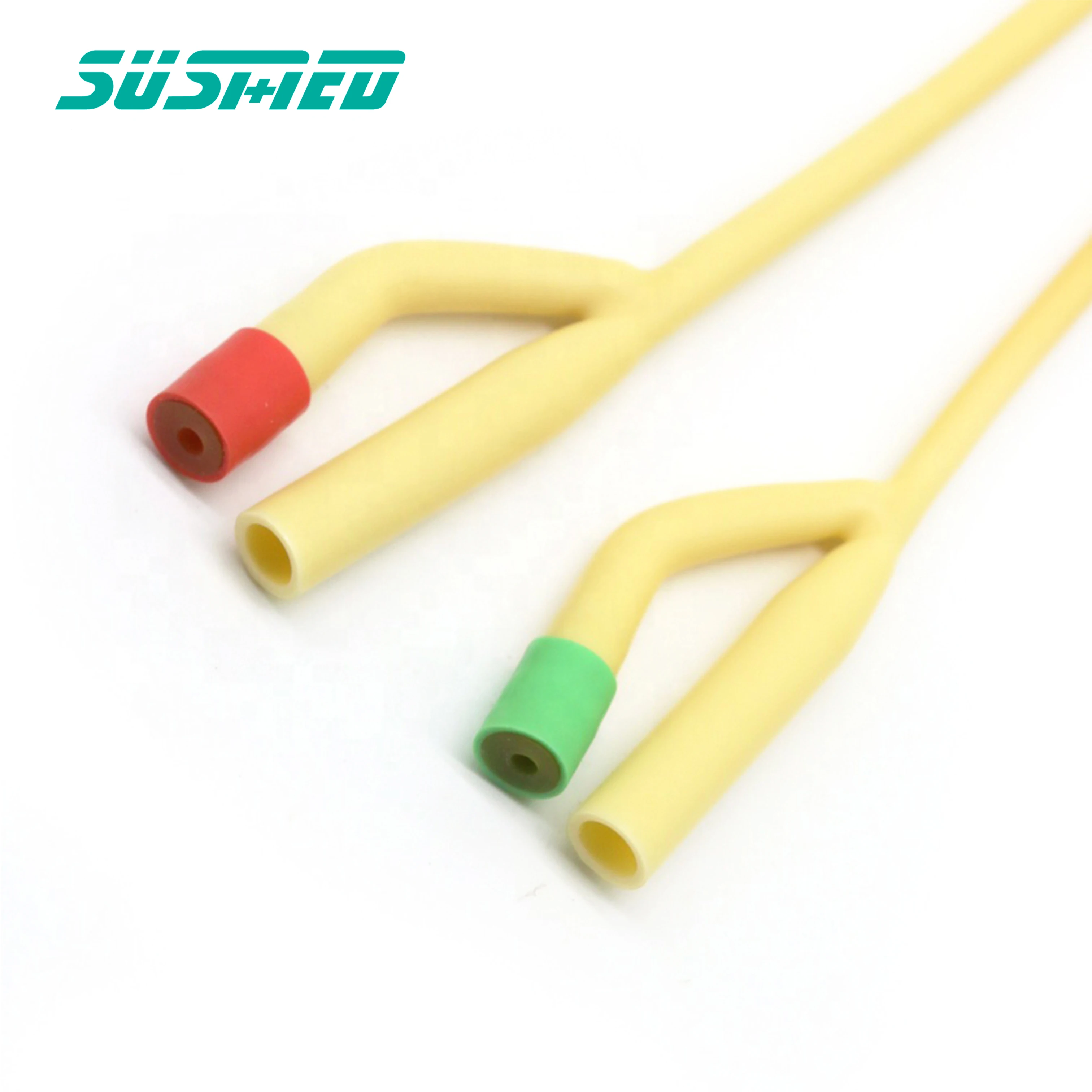 two-way silicone coated latex foley catheter with single balloon disposable medical consumption urinary catheter