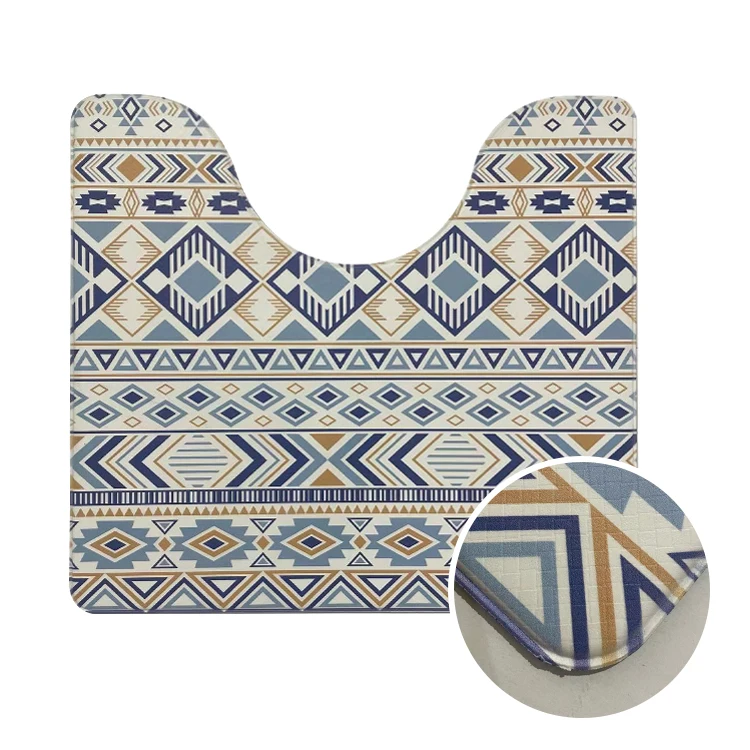
5-8mm Environmental hot sales comfort anti slip easy cleaning pvc printed luxury toilet mat bathroom 
