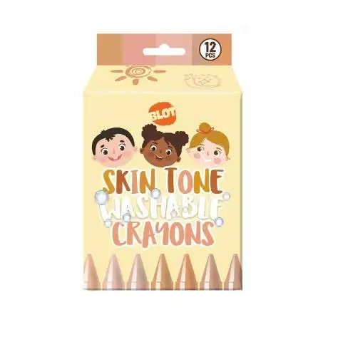 12PCS Skin Tone Crayon Wholesale 24 Colors Non-toxic Washable Crayons Professional Drawing Best Quantity Safety Color Box Set