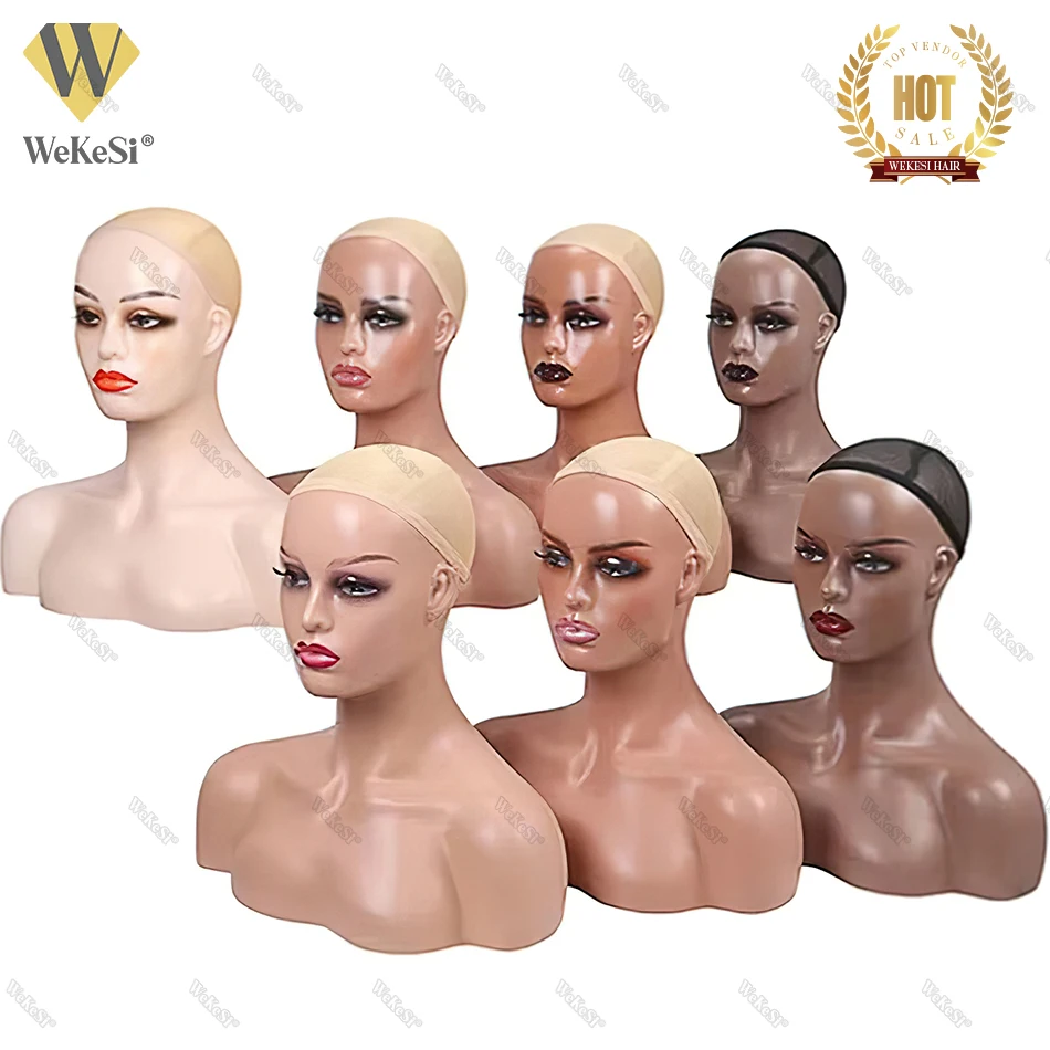 China Top Wig Vendor hair mannequin head with shoulders for wig display,african american mannequin plastique model head shop