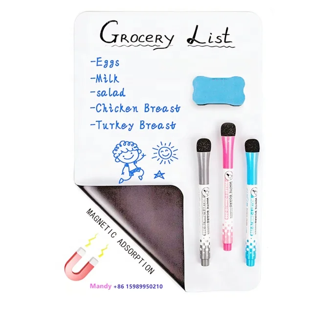 Soft Magnetic Marker Board PET Children Wall Sticker Foldable magnet dry eraser whiteboard