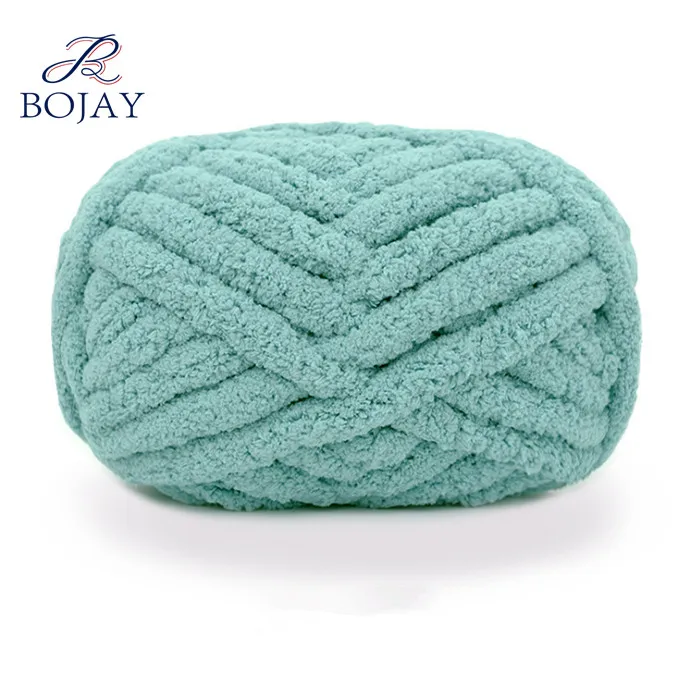 Оптовая продажа, вязаный гигантский мягкий бархат Bojay, вязание крючком, полиэстер, ручное вязание, крупная синельная бархатная пряжа