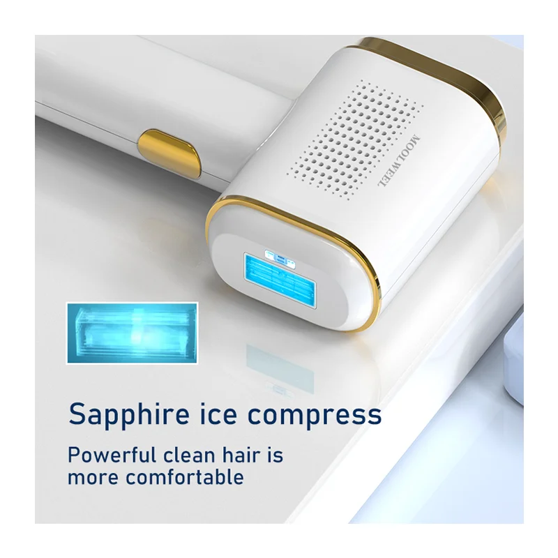 HANQI T023K Sapphire Use IPL Hair Removal Device Cooling and Skin Color Recognition Home Ice for Women Men Plug in Use Products