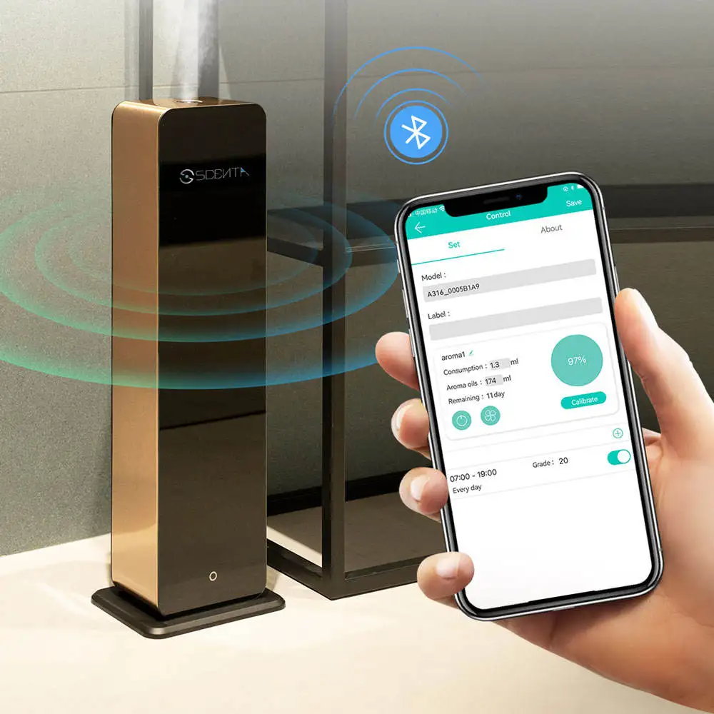 Wholesale Hotel Lobby Aromatherapy Diffuser Commercial Metal CE Smart Essential Oil Wall Mounted Air Purifier