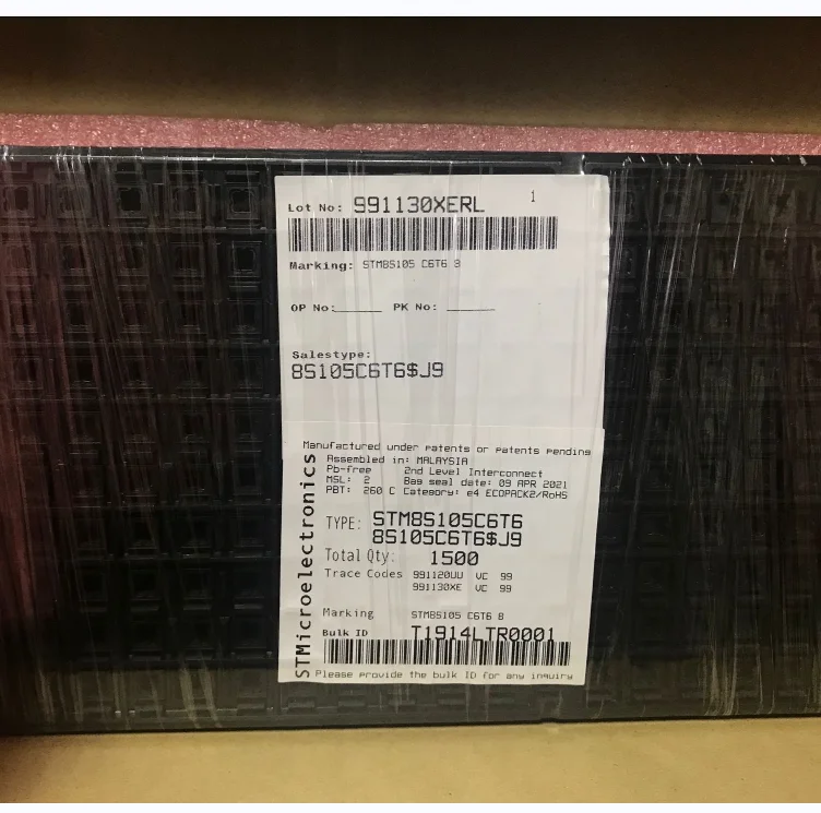 New Original  Stm8S105C6T6 Online Electronic Components Lqfp48 Stm8S Mcu Microcontroller  Integrated Circuits