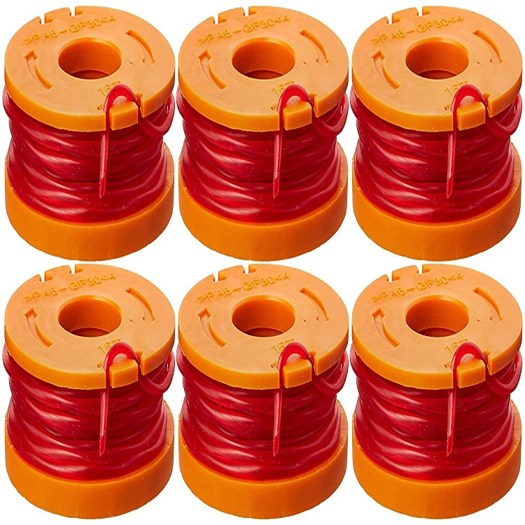 Катушка для триммера для травы, 6 катушек. 065 дюймов 10 футов, сменная катушка для автоподачи для триммеров Worx String