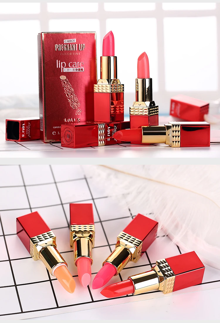 New Promotion private label Vegan Lipgloss Color Change Lipstick Carrot Natural Plants Ingredients Halal Lipstick