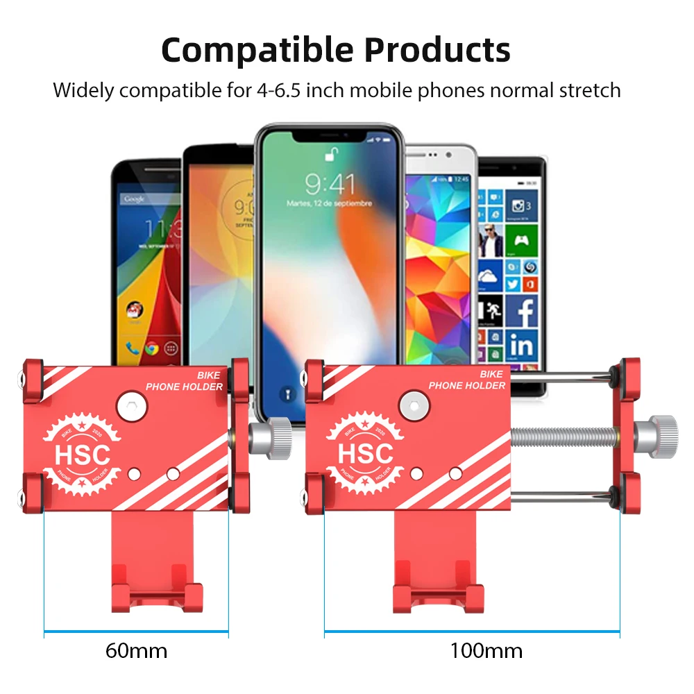 
New Bicycle Phone Mount Aluminum Alloy Bike Phone Holder for Mobile Phones 