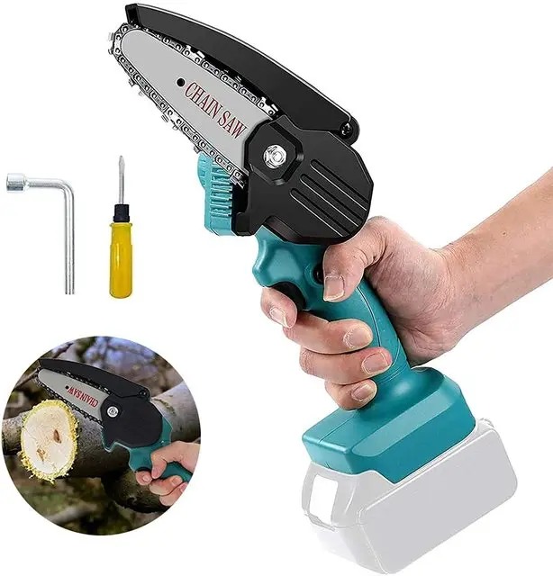 Rechargeable single flashlight chain saw portable 4 inch 6 inch mini chainsaw cordless chainsaw suitable for garden carpentry