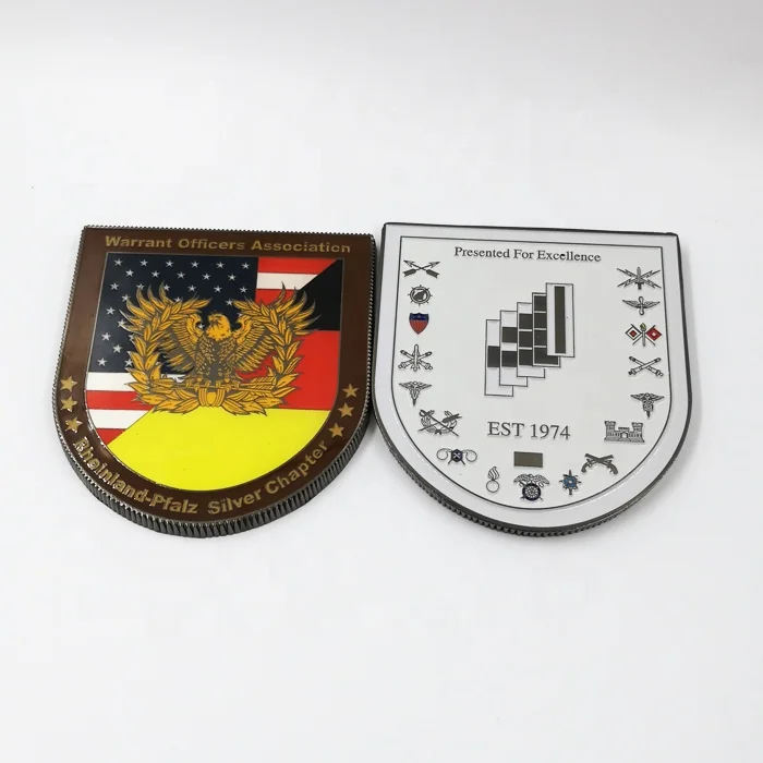 Metal embossed old aged coin with customized company logo