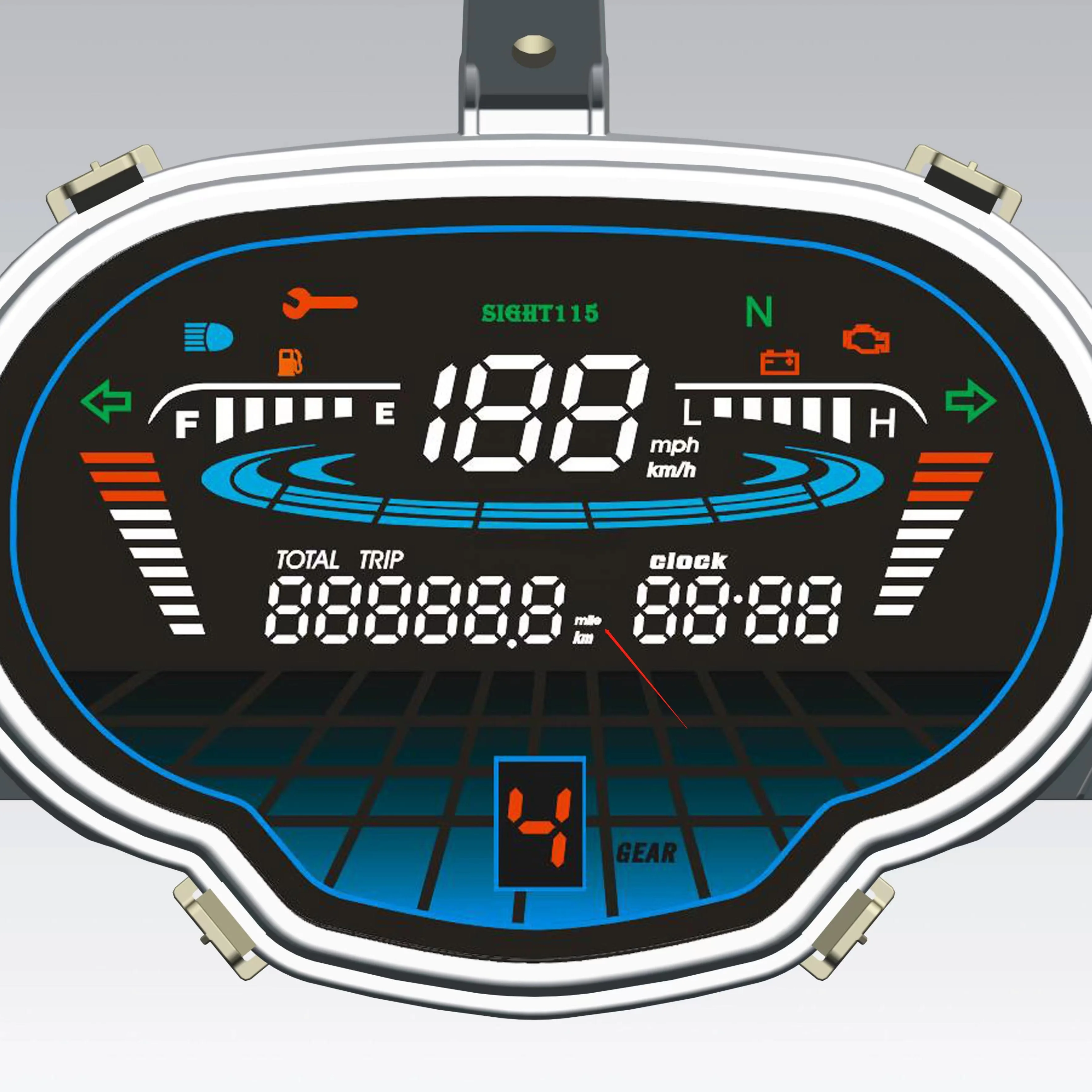New arrival CRYTHON motorcycle speedometer digital kilometer gauge  LED